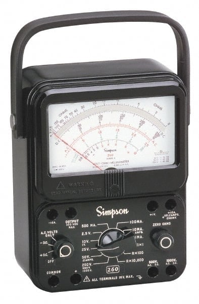 Analog & Manual Ranging Multimeter: 1,000 VAC/VDC MPN:12389