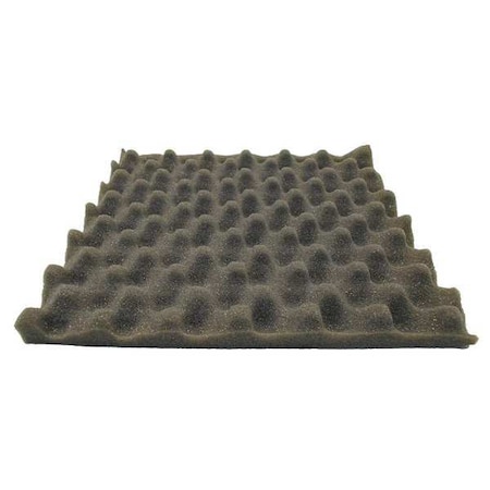 Acoustic Foam, 0.6 NRC, Polyurethane Foam, 27 in W, 4 3/8 ft L, 1 in Thick, Gray, 4 PK MPN:15016841