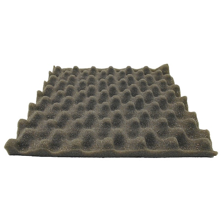 Acoustic Foam, Polyester, 27 in W, 4 1/2 ft L, 2 in Thick, Gray, 4 PK MPN:15016842