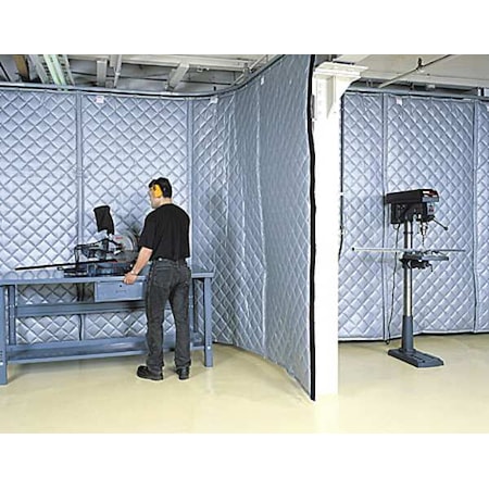Acoustic Partition, 0.7 NRC, Fiberglass, 8 ft W, 25 ft L, 2 in Thick, Gray MPN:22124810