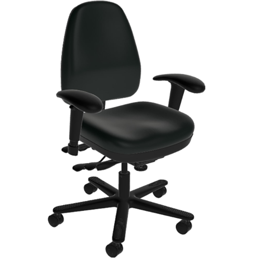 Sitmatic Alpha Ergonomic Mid-Back Faux Leather Task Chair, Black MPN:163MFPC7K/21501