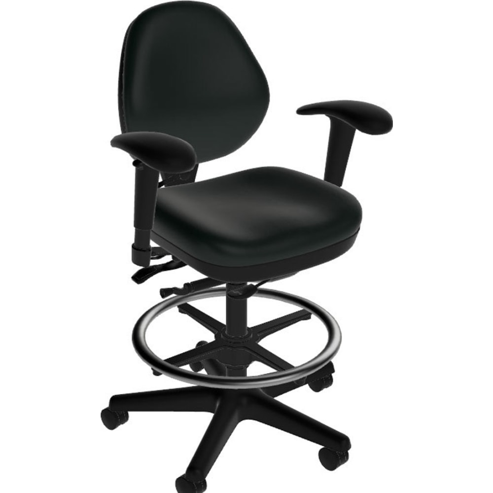 Sitmatic GoodFit Faux Leather Low-Back Stool, With SyncErgo, 46 1/2inH, Black MPN:GU12SEPC7KMK/21501