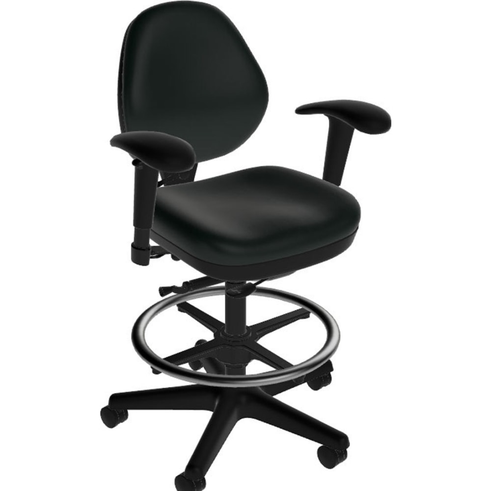 Sitmatic GoodFit Faux Leather Low-Back Stool, Multifunction, 46 1/2inH, Black MPN:GU12SNPC7KMK/21501