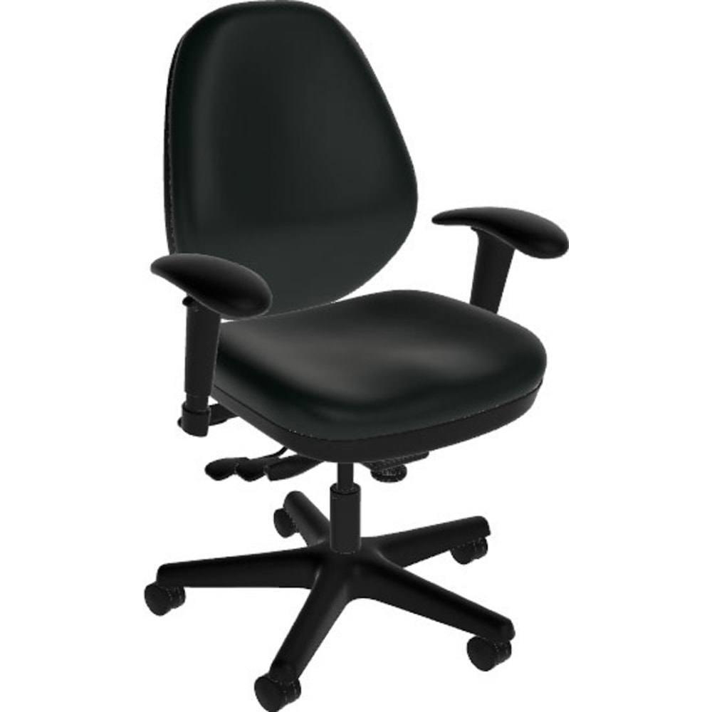 Sitmatic GoodFit Multifunction Mid-Back Chair With Adjustable Arms, Black Polyurethane/Black MPN:GU23MFPC7K/21501