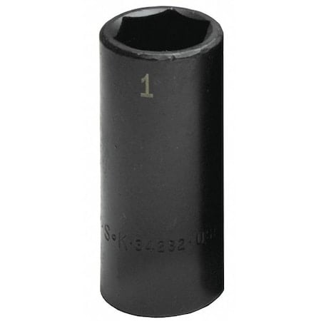 1/2 in Drive Impact Socket Deep Socket, Black Phosphate, 1/2