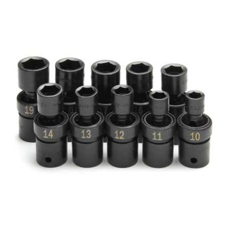 1/2 in Drive Impact Socket Set, Metric, 10 pcs MPN:34351