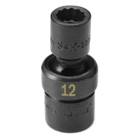 1/2 in Drive Flex Impact Socket Standard Socket, black oxide, Flex 22mm Size, 3