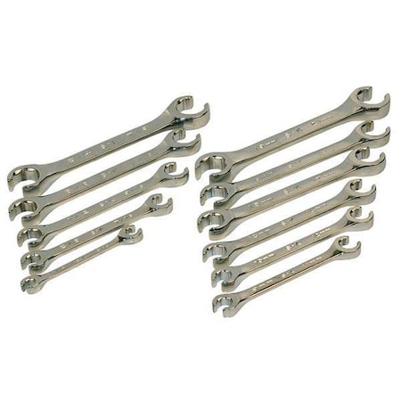 Flare Nut Wrench Set, 11 Pieces, 6 Pts MPN:371