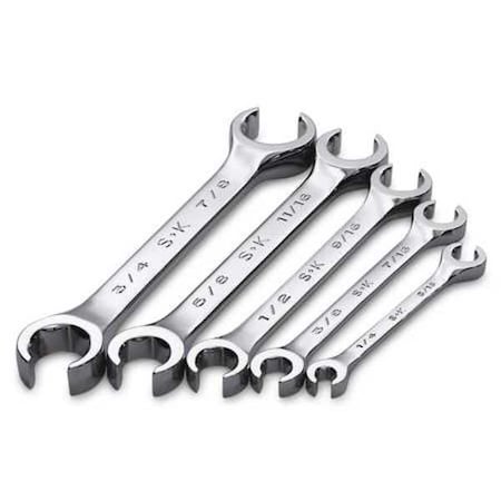 Flare Nut Wrench Set, 5 Pieces, 6 Pts MPN:381
