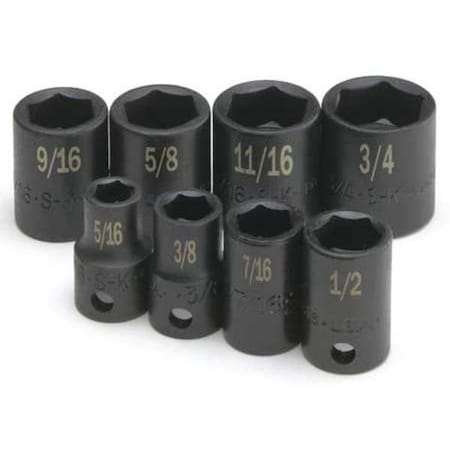 3/8 in Drive Impact Socket Set, SAE, 8 pcs MPN:4058