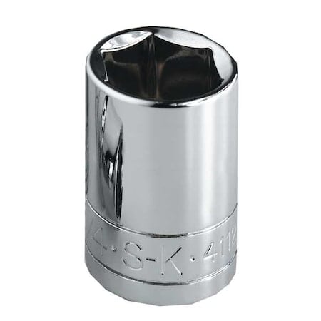 1/4 in Drive, 6mm Metric Socket, 6 Points, Steel, Chrome, 6 mm MPN:40704