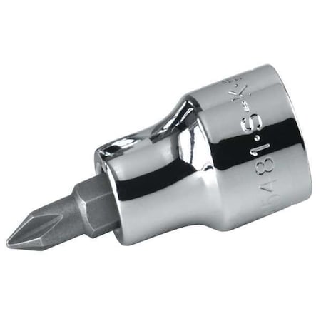 1/4 in Drive Phillips Socket Bit SAE No. 0 Tip, 2 3/4 in L MPN:44480