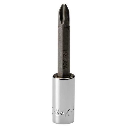 1/4 in Drive Phillips Socket Bit SAE No. 2 Tip, 2 3/4 in L, 1/4