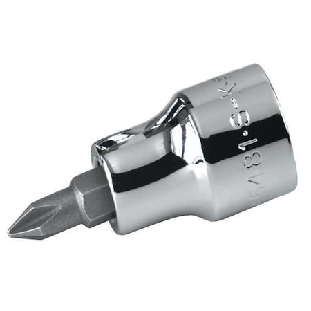 3/8 in Drive Pozidriv® Socket Bit SAE No. 2 Tip, 2 45/64 in L MPN:45492