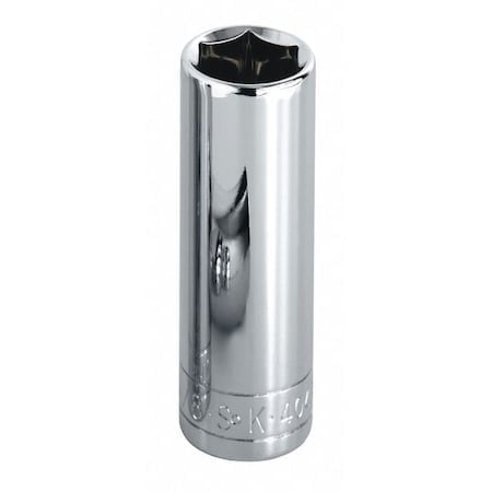 1/2 in Drive, 11mm Metric, Socket, 12 Points, Steel, Chrome, 11 mm MPN:48011