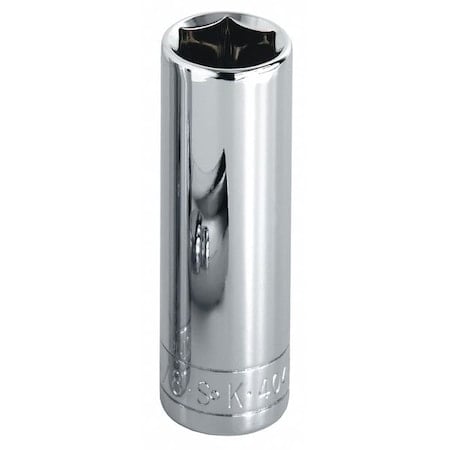 3/8 in Drive, 7mm Metric Socket, 6 Points, Steel, Chrome, 7 mm MPN:8407