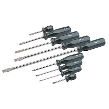 Screwdriver Set, Slotted/Phillips, 9 Pc MPN:86006