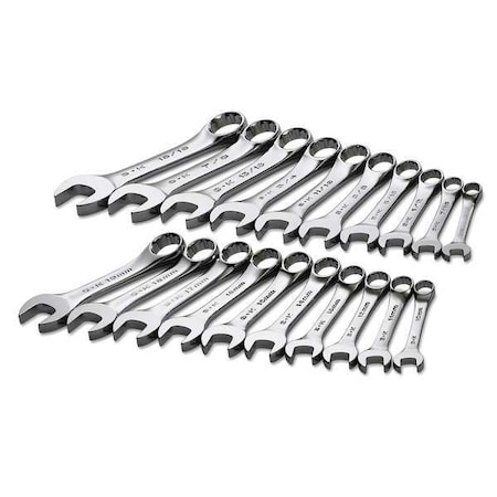 Combo Wrench Set, 3/8-15/16, 10-19mm, 20 Pc MPN:86250