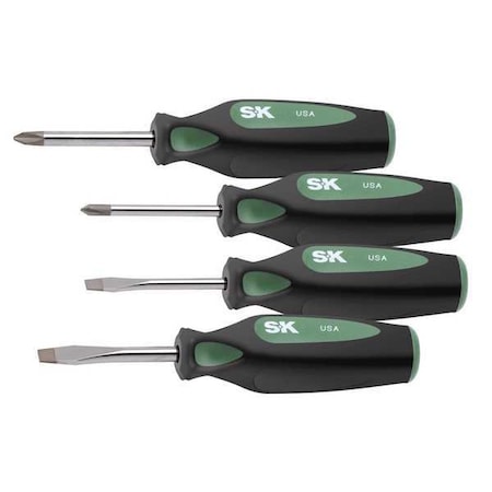 Screwdriver Set, Slotted/Phillips, 4 Pc MPN:86335