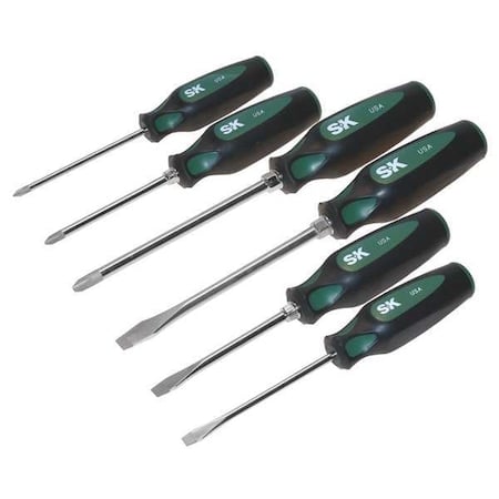 Screwdriver Set, Slotted/Phillips, 6 Pc MPN:86336