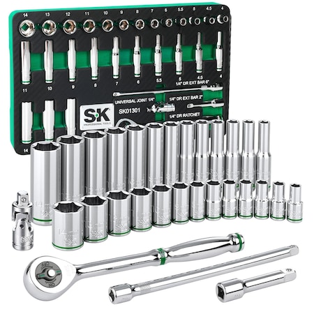 Drive Metric Chrome Socket Set 1/4