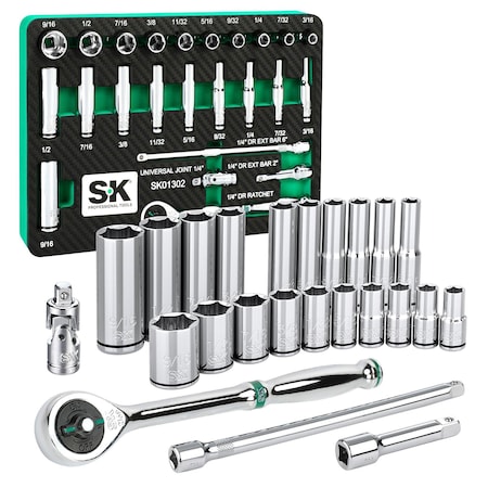 Drive SAE Chrome Socket Set 1/4