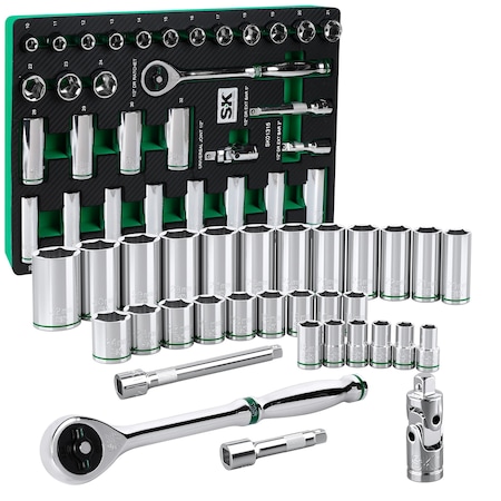 Drive Metric Chrome Socket Set 1/2