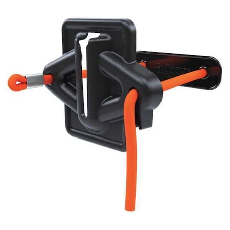 Cord Strap Holder/Receiver, Plastic, 4 7/64 in Height, 5 13/64 in Length, Black/Orange MPN:cord01