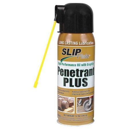Penetrating Lubricant, 12 oz, Aerosol Spray Can, Mineral Oil Base, 100 Degrees F Max Op Temp, Not Rated, Black MPN:PENEPLUS-6CS