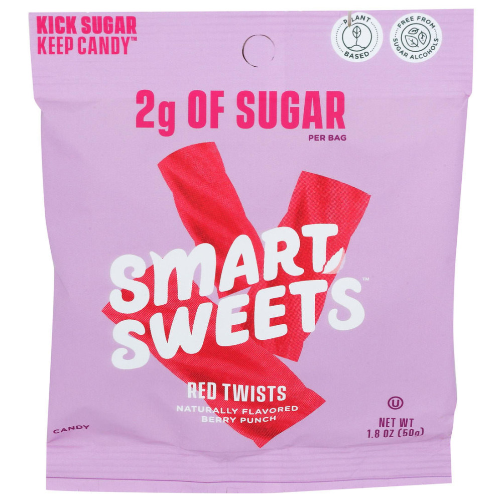 Smart Sweets Berry Punch Red Twists, 1.8 Oz, Total Qty 12 MPN:20071
