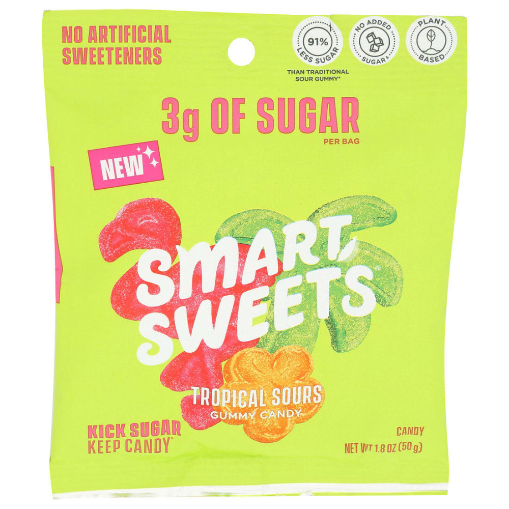 Smart Sweets Tropical Sours Gummy Candy, 1.8 Oz, Total Qty 14 MPN:20260