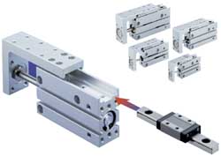 Double Acting Rodless Slide Air Cylinder: 16 mm Bore, 60 mm Stroke, M5 x 0.8 Port, M5 x 0.80 Port MPN:MXH16-60Z