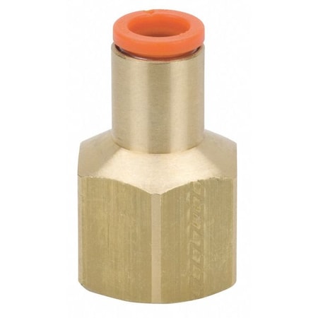 Push-Fit Adapter Fitting, Push-to-Connect x FBSPT, 8mm Tube OD, 1/8 in Pipe Size, Plastic MPN:KQ2F08-01A