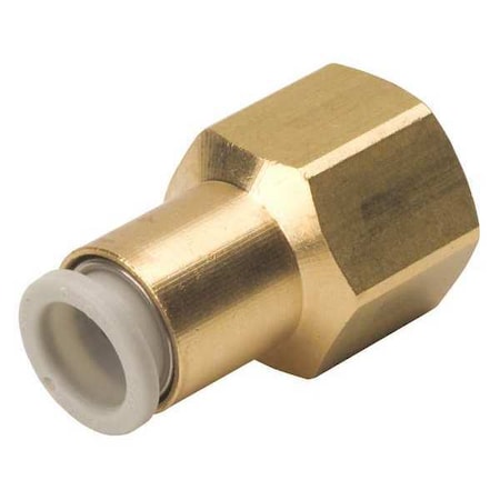 Push-Fit Adapter Fitting, Push-to-Connect x FBSPT, 10mm Tube OD, 3/8 in Pipe Size, Brass MPN:KQ2F10-03A