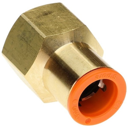 Push-Fit Adapter Fitting, Push-to-Connect x FNPT, 1/2 in Tube OD, 1/2 in Pipe Size, Brass MPN:KQ2F13-37A