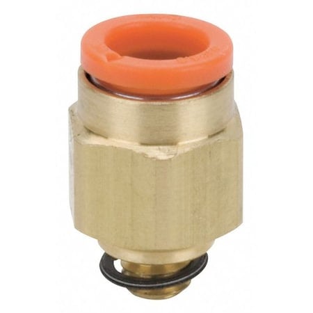 Push-Fit Adapter Fitting, Push-to-Connect x Male Metric, 1/8 in Tube OD, 5 mm Pipe Size, Brass MPN:KQ2H01-M5A