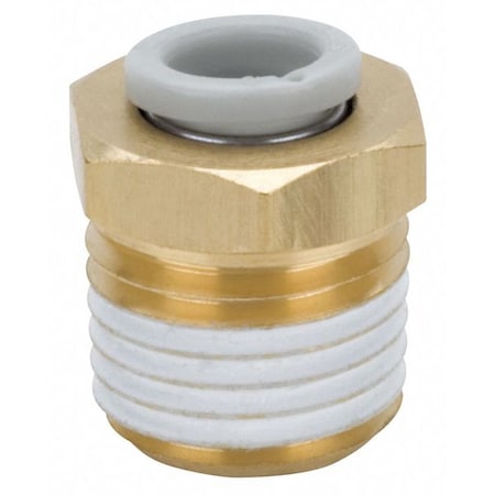 Push-Fit Adapter Fitting, Push-to-Connect x MBSPT, 4mm Tube OD, 1/4 in Pipe Size, Brass MPN:KQ2H04-02AS