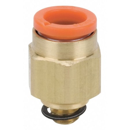 Push-Fit Adapter Fitting, Push-to-Connect x Male Metric, 4mm Tube OD, 6 mm Pipe Size, Brass MPN:KQ2H04-M6A