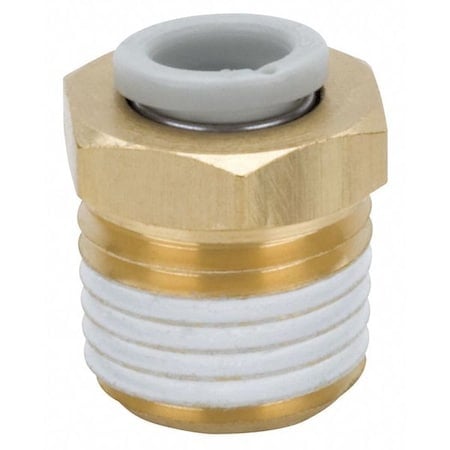 Push-Fit Adapter Fitting, Push-to-Connect x MBSPT, 8mm Tube OD, 1/4 in Pipe Size, Brass MPN:KQ2H08-02AS