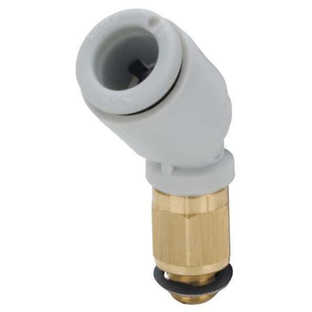 Push-Fit Elbow Fitting, Push-to-Connect x MUNF, 1/8 in Tube OD, 10-32 Pipe Size, Plastic MPN:KQ2K01-32A