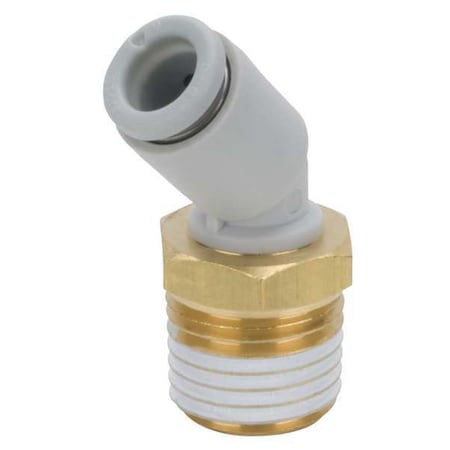 Push-Fit Elbow Fitting, Push-to-Connect x MBSPT, 8mm Tube OD, 3/8 in Pipe Size, Plastic MPN:KQ2K08-03AS