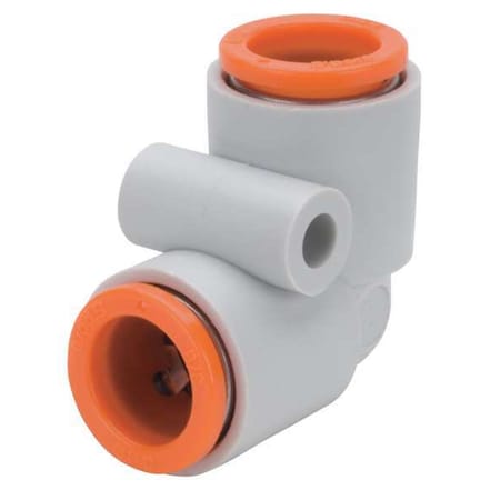 Push-Fit Elbow Fitting, Push-to-Connect x Push-to-Connect, 6mm Tube OD, Plastic MPN:KQ2L06-00A