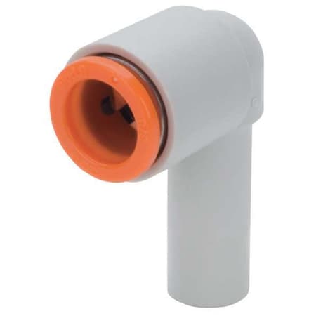 Push-Fit Elbow Fitting, Push-to-Connect x Push-to-Connect, 6mm Tube OD, Plastic MPN:KQ2L06-99A