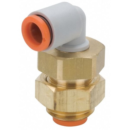 Push-Fit Elbow Fitting, Push-to-Connect x Push-to-Connect, 3/8 in Tube OD, 7/8-14 Pipe Size MPN:KQ2LE11-00A