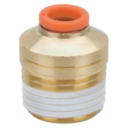 Push-Fit Adapter Fitting, Push-to-Connect x MNPT, 1/4 in Tube OD, 1/8 in Pipe Size, Plastic MPN:KQ2S07-34AS