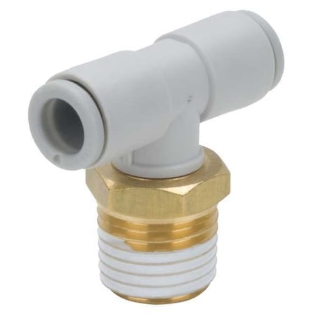 Push-Fit Tee Fitting, Push-to-Connect x Push-to-Connect x MBSPT, 4mm Tube OD, 1/4 in Pipe Size MPN:KQ2T04-02AS