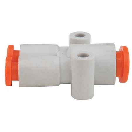 Push-Fit Wye Fitting, Push-to-Connect x Push-to-Connect x Push-to-Connect, 5/32 in x 1/4 in Tube OD MPN:KQ2U03-07A