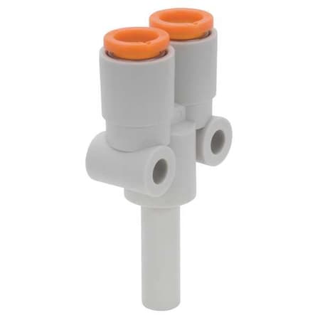 Push-Fit Wye Fitting, Push-to-Connect x Push-to-Connect x Push-to-Connect, 3/16 in Tube OD, Plastic MPN:KQ2U05-99A