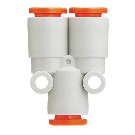 Push-Fit Wye Fitting, Push-to-Connect x Push-to-Connect x Push-to-Connect, 1/2 in Tube OD MPN:KQ2U13-00A
