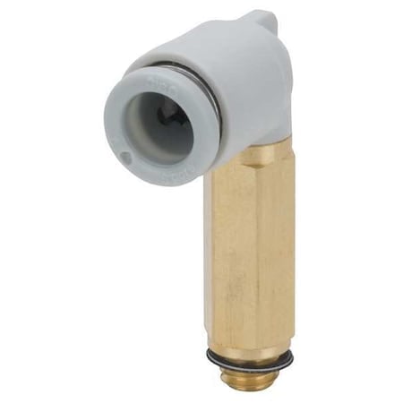Push-Fit Elbow Fitting, Push-to-Connect x Male Metric, 3.2mm Tube OD, 5 mm Pipe Size, Plastic MPN:KQ2W23-M5A